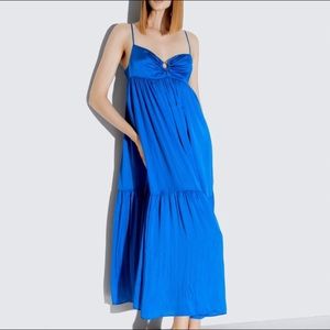 NWT Zara Oversized Satin Effect Dress Cobalt Blue